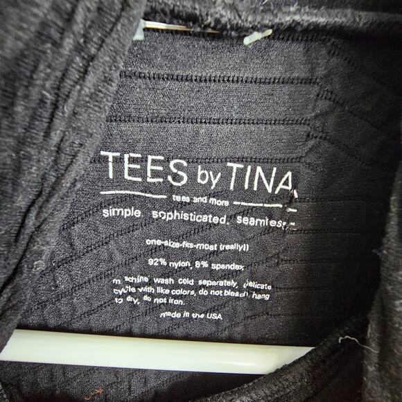 Tees By Tina Dress Knee Length Dress Mock Neck Dress Long Sleeve Dress OS Black - Picture 6 of 7